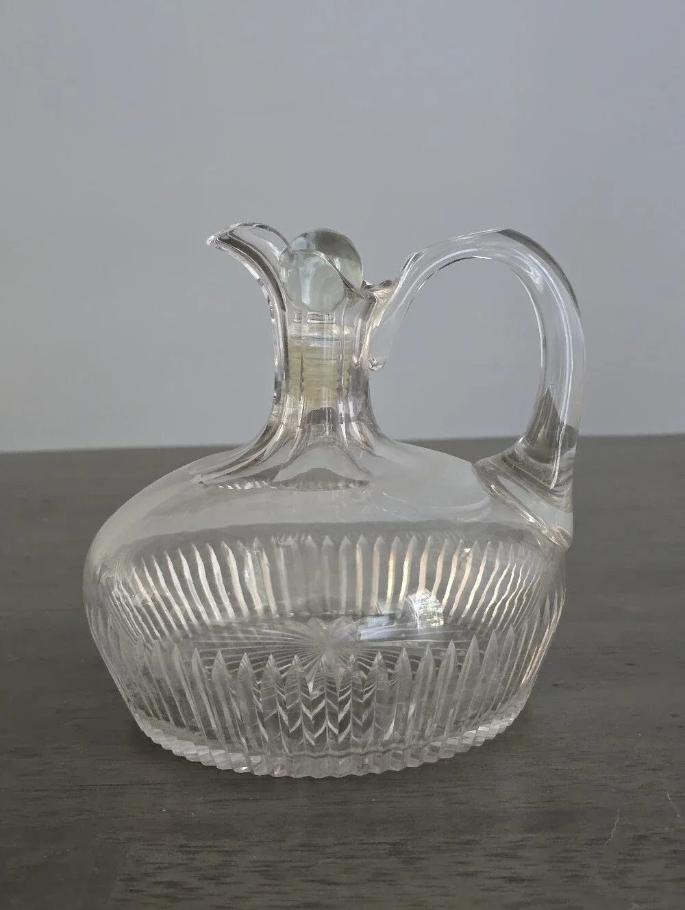 Vintage Ship's Decanter American Brilliant Cut Heavy Glass